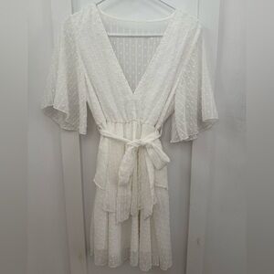 White Polka Dot Wrap Dress